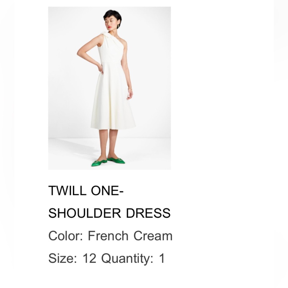 kate spade French Cream One-Shoulder Dress